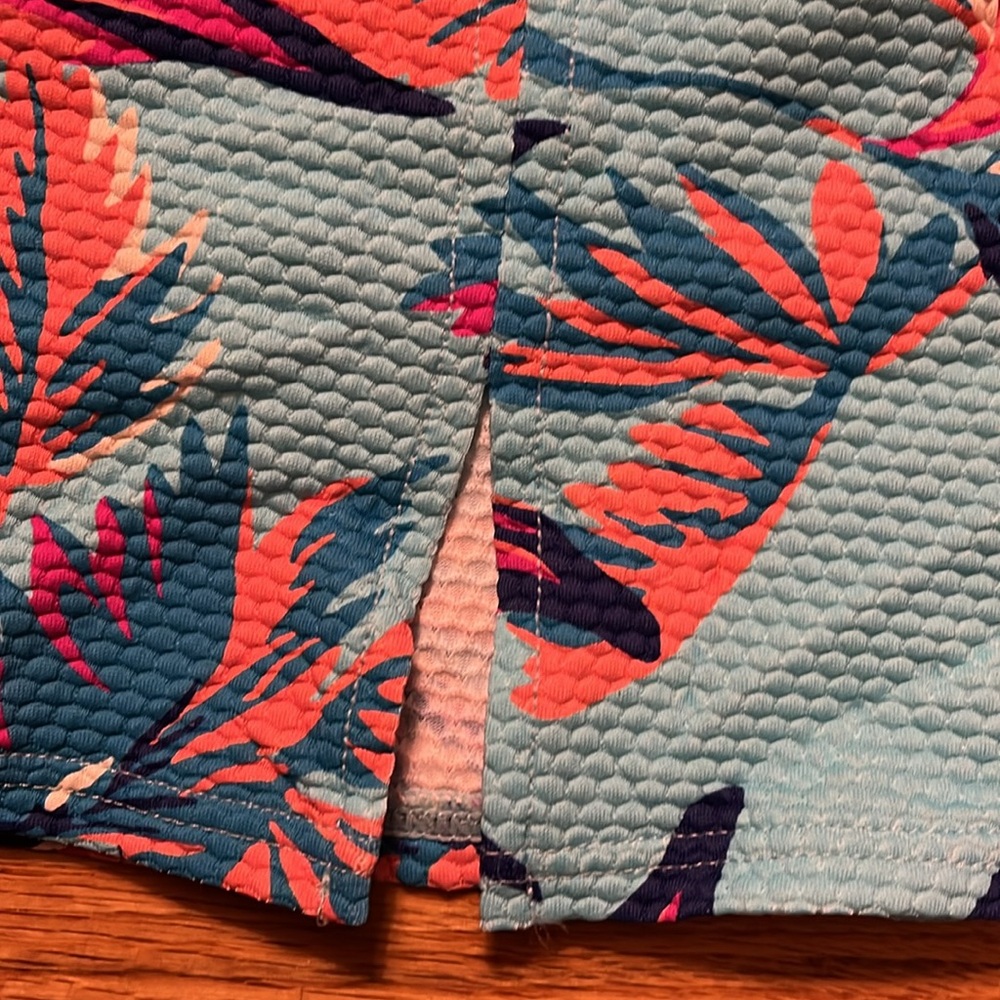 NWT Birdsong swim skirt- tropical tranquility- blue w/orange flowers - 2X & 3X - Picture 4 of 5